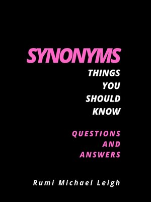 cover image of Synonyms